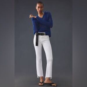 MOTHER The Insider High Rise Crop Step Fray Bootcut Jeans